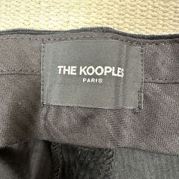 The Kooples Womens Ribbed Velvet Pants Party Evening Wide Black Size 32 READ - Picture 10 of 14